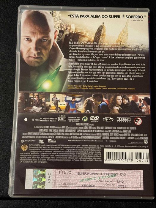 DVD do filme Super Homem - o regresso
