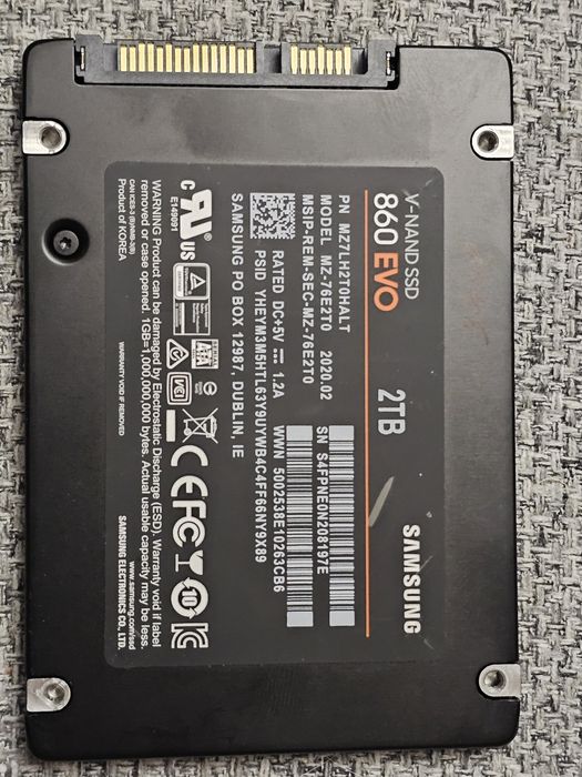 SSD Samsung 870 EVO 2Tb SATA 2000Gb / Чудовий стан