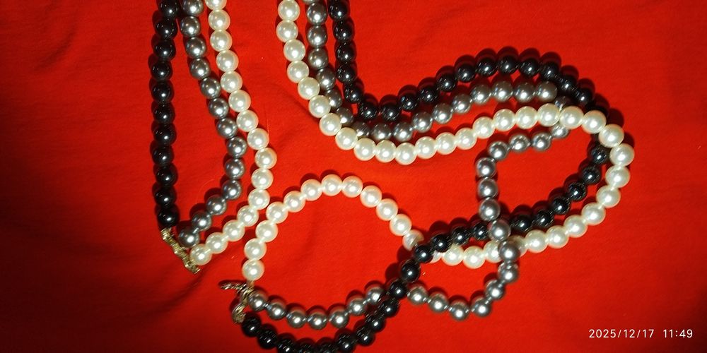 Бусы под жемчуг 3 ряда нарядные