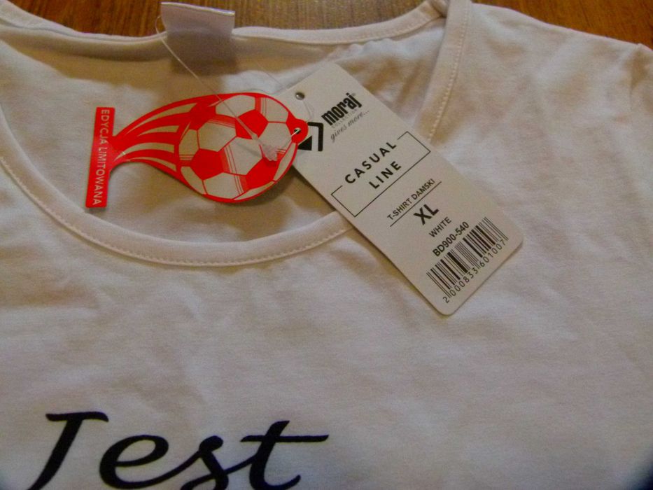 Nowa Moraj koszulka t-shirt biały z nadrukiem damski rozm 42 XL