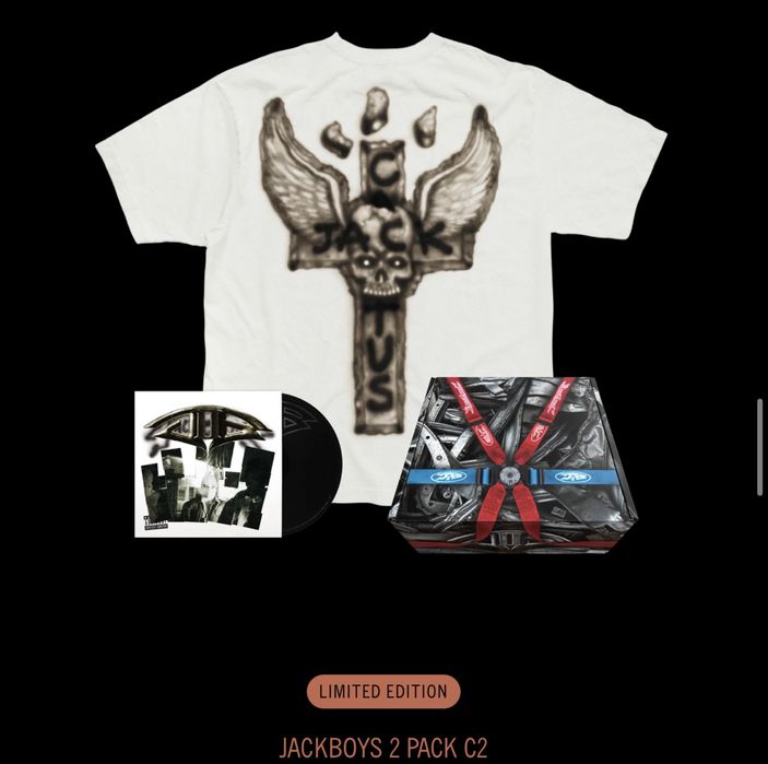 Cactus jack Travis scott Jackboys 2 t shirt L size + cd