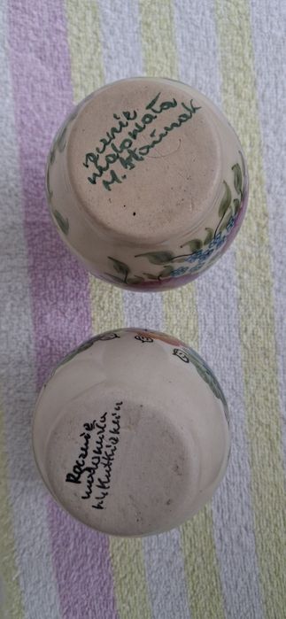 Wazonik 3szt. 14cm  ręcznie malowa PRLny