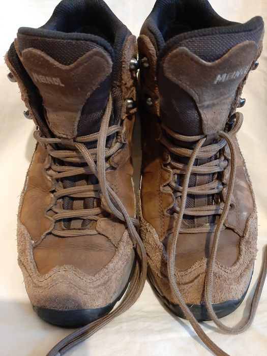skórzane buty, trzewiki męskie, brązowe, rozm. 41