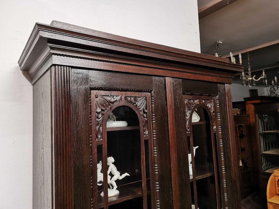 Dębowa biblioteczka witryna  antyk 712/2025