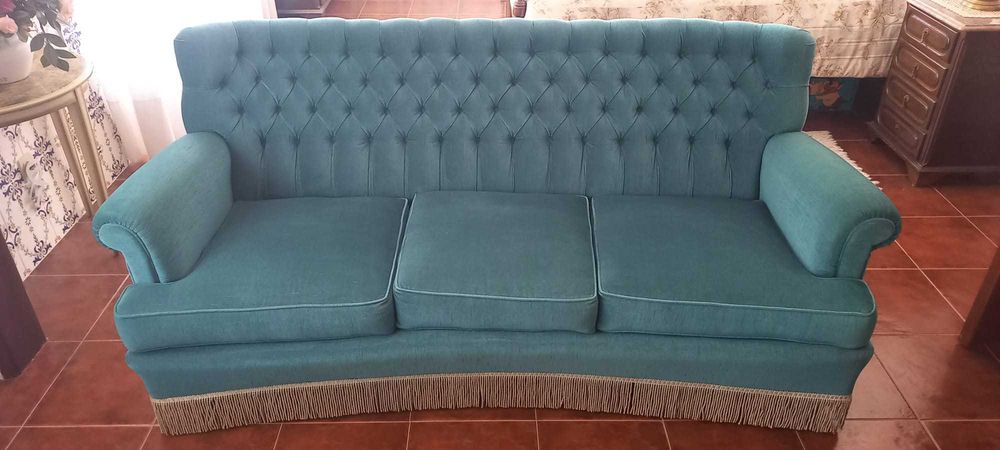 Sofás Vintage em veludo azul celeste