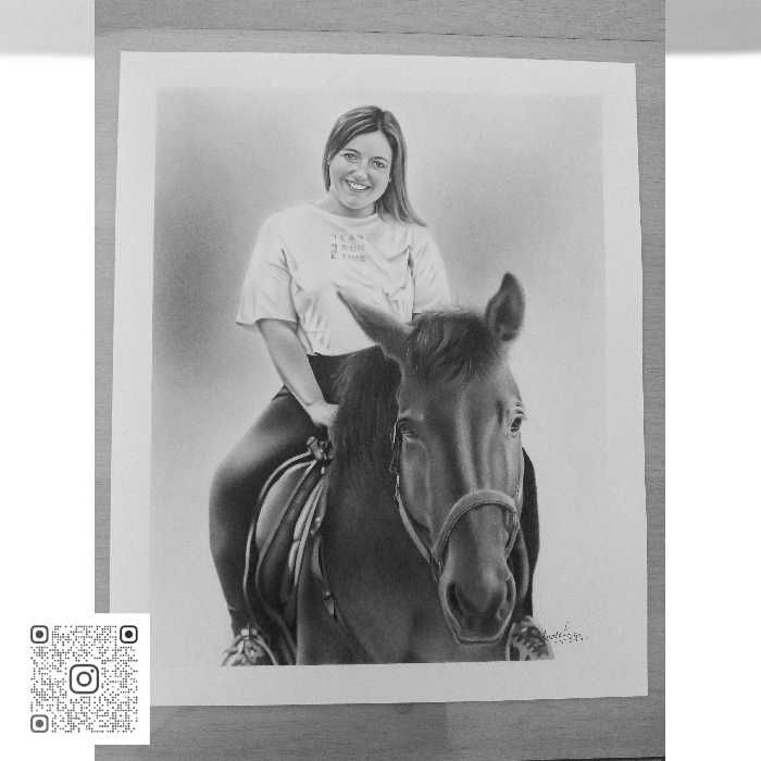 Desenho Retrato de animais grafite e carvão