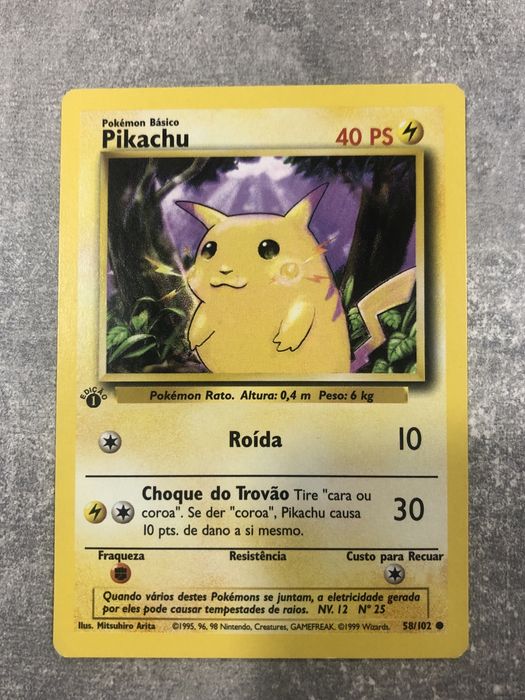 Pokémon TCG: Pikachu (1ª Edição / 1st Edition) - Base Set PT