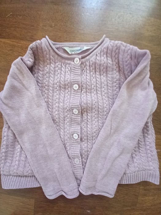 Sweterek rozpinany liliowy