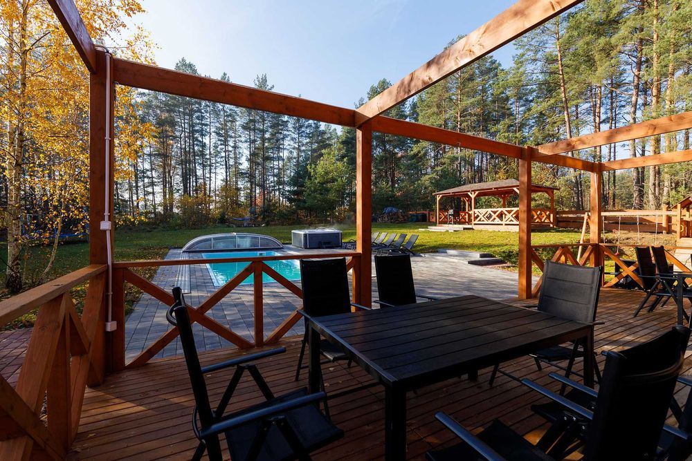 MAZURY | STODOŁA NOMADA dom całoroczny | BASEN 29-30°C | JACUZZI | SAUNA| 15–17 osób