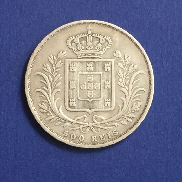 D. LUIZ I - moeda 500 Réis 1866 - prata