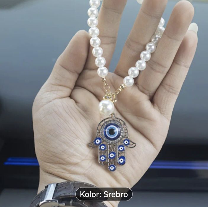 Złota  Zawieszka z perły do samochodu Ręka Facimy