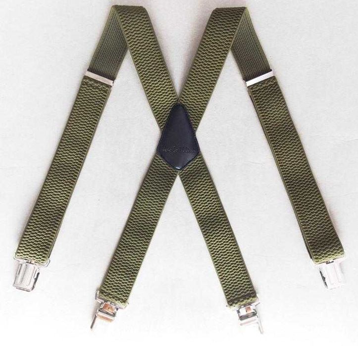 Підтяжки широкі чоловічі посилені хакі Paolo Udini / подтяжки ПОЛЬША