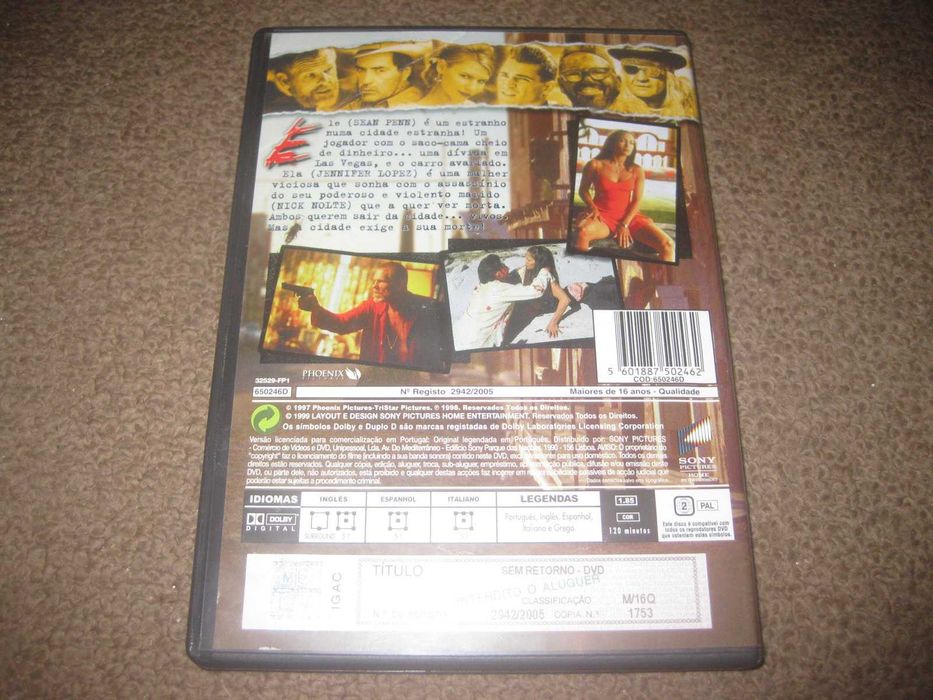 DVD "Sem Retorno" com Sean Penn/Raro!