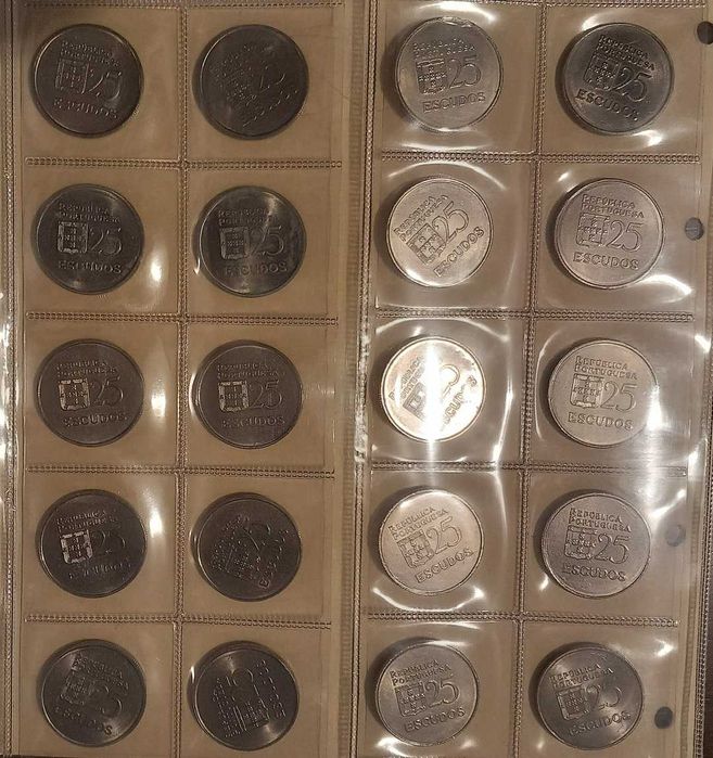 Lote 80 moedas de 25 escudos 1978 a 1986