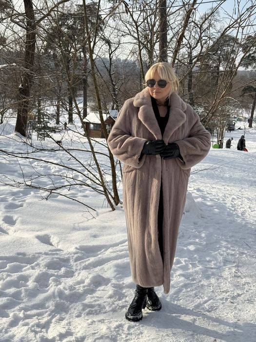 Розкішна шуба норкова Nafa praline  48-52 розмір