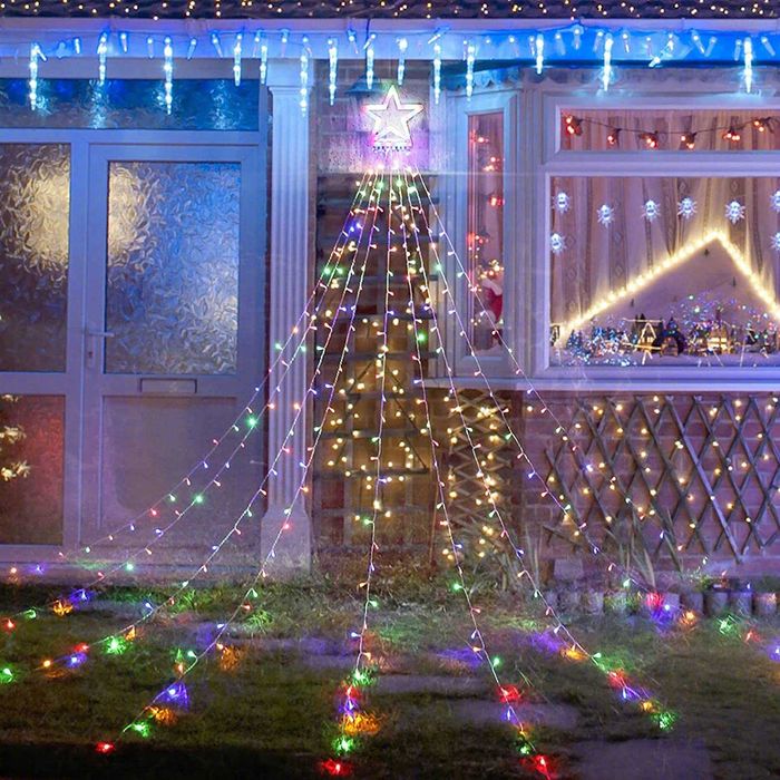 Cortina de luzes de Natal, 317 LED, novo