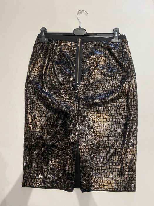 Спідниця міді Next з пайетками, принт рептилія, розмір M