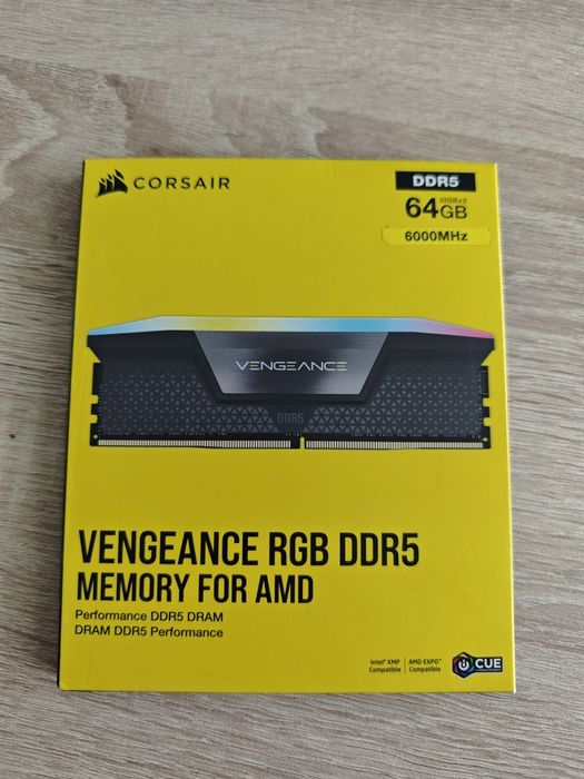 Pamięć RAM Corsair Vengeance RGB DDR5 64GB 6000MHz CL30 AMD EXPO Nowa