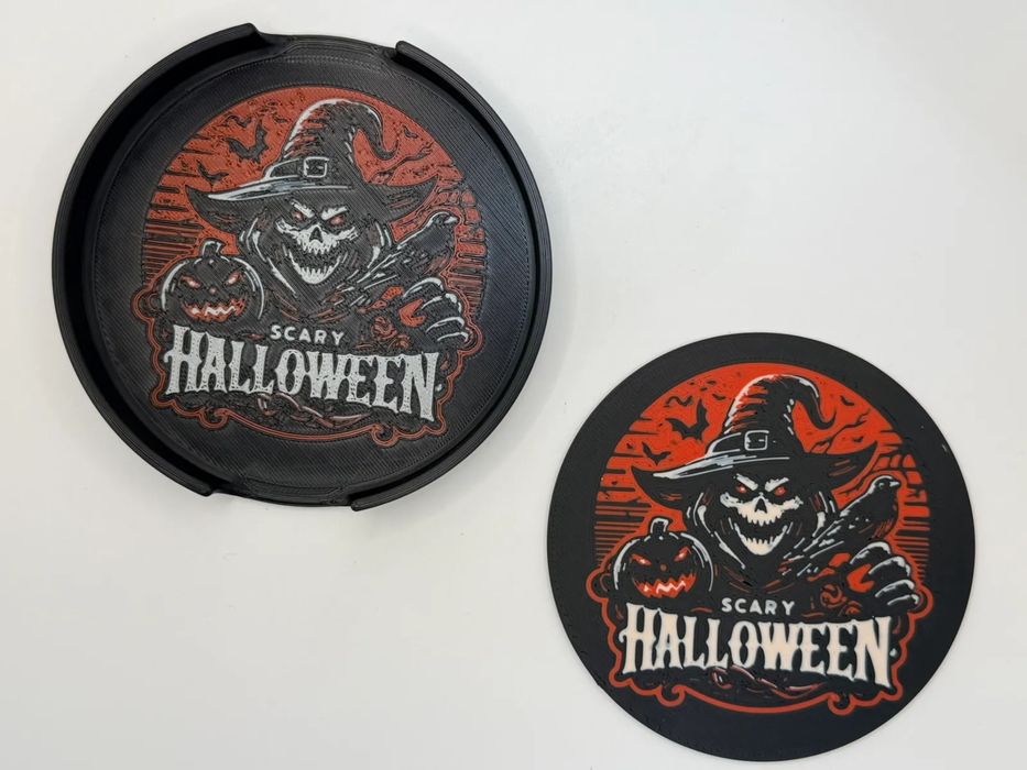 Halloween Scary Cup Coasters Set