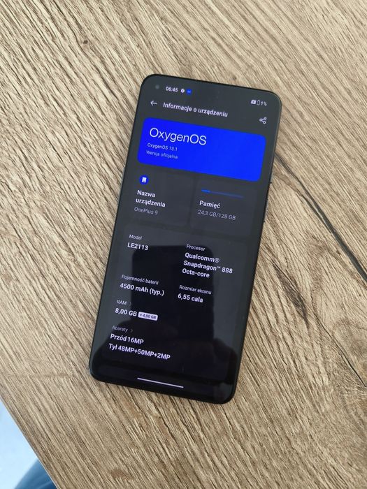 One plus 9  czarny