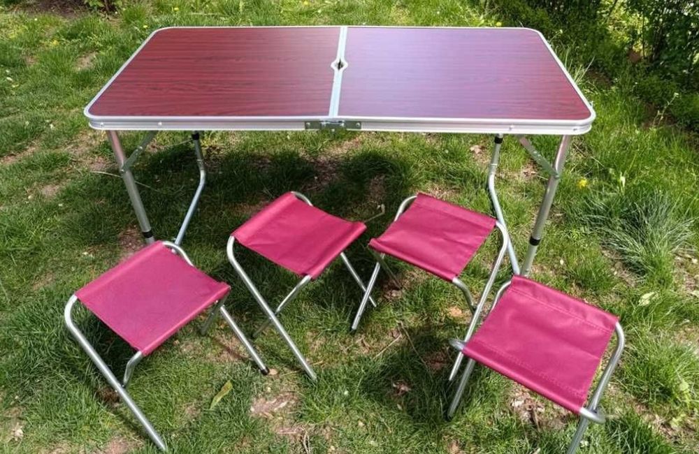 Стол алюминиевый туристический раскладной для пикника + 4 стула