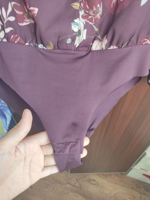 Bordowa koszula body