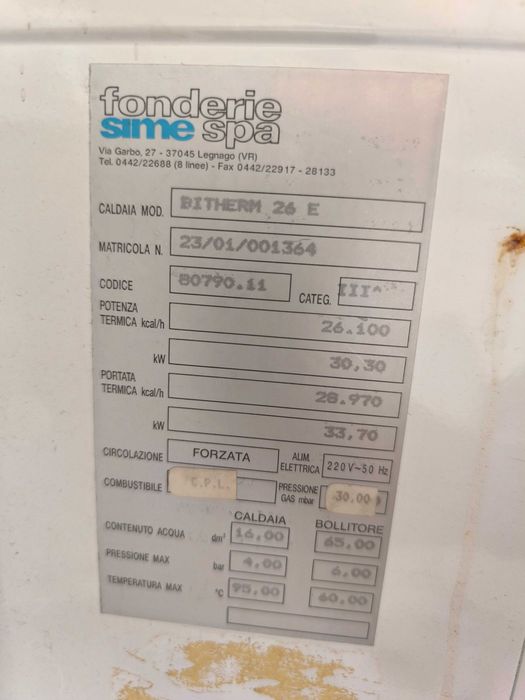 Caldeira a gás SIME Bitherm 26 E