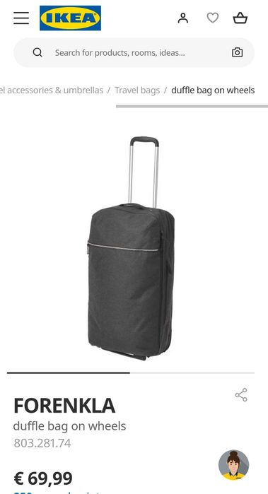 IKEA Forenkla 603.281.70 - Mala de viagem com rodas como nova