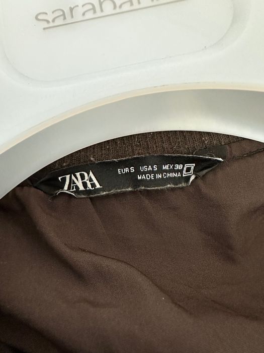 Кожаный бомбер Zara S размер