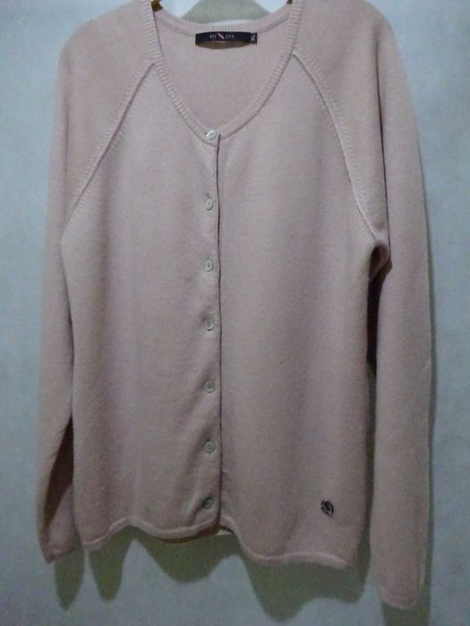 pudrowy róż kardigan, kaszmir    r. XL       BTFCPH
