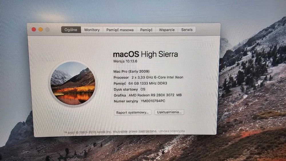 Apple Mac Pro 5.1 / 2x XEON / 12 RDZENI / 64 GB RAM /2 X SSD / R9 280X