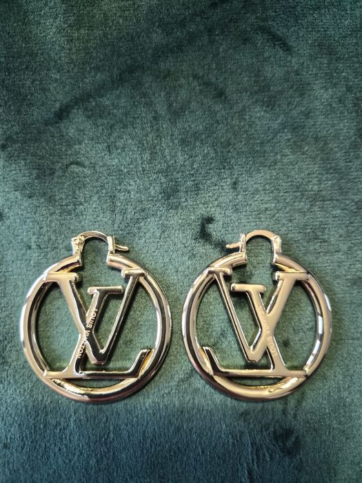 Kolczyki koła lv pozłacane