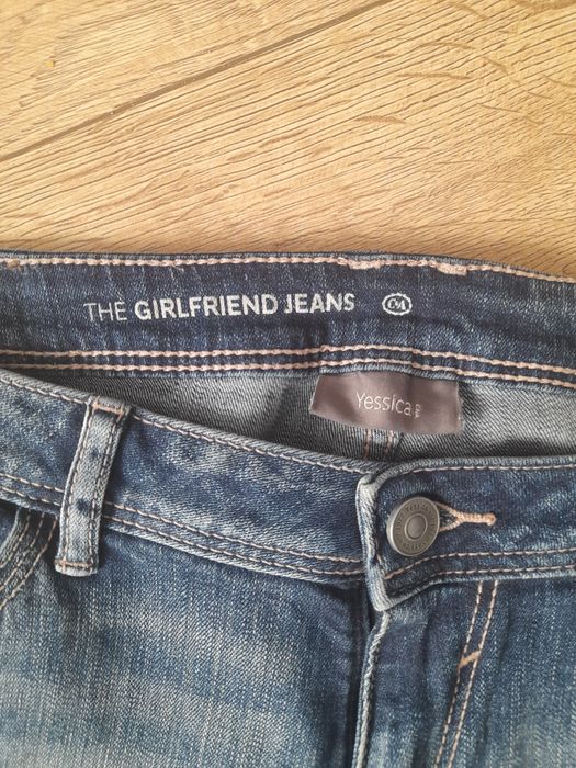 C&A jeansy damskie z przetarciami r.40