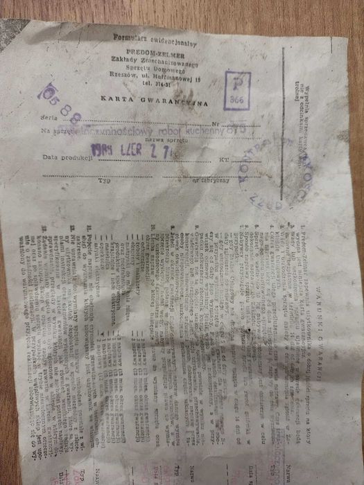 Robot Kuchenny PRL Zelmer typ. 875 Nowy Pudełko Instrukcja Karta Gwar