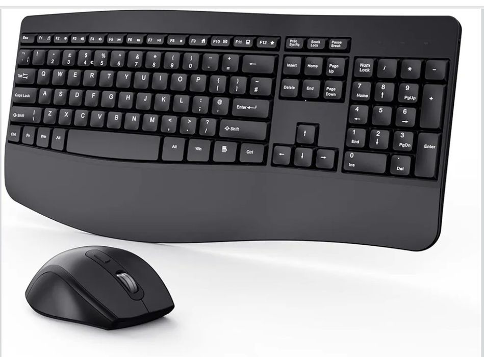 Bezprzewodowa klawiatura i mysz zestaw ergonomiczna
