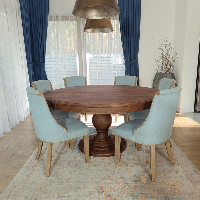 Okrągły stół dębowy model Senator lity dąb