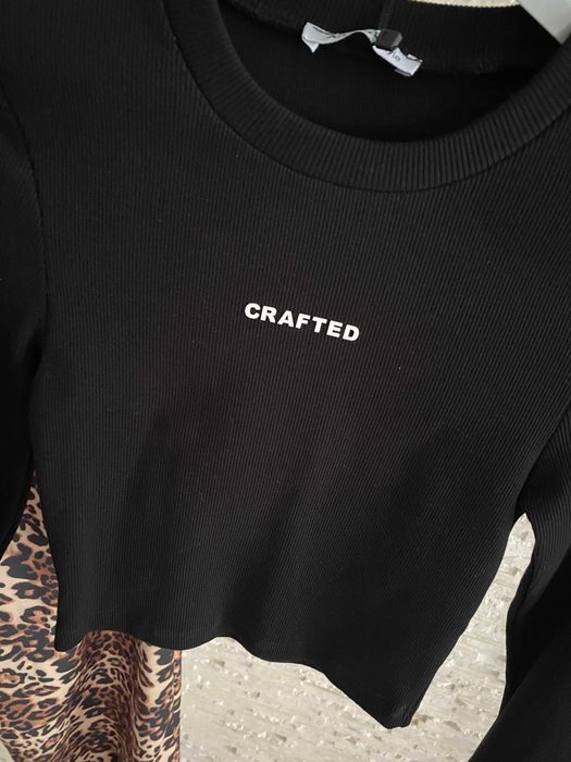 Aszmi Style nowy dres set spodnie wysoki stan top prążek cętki