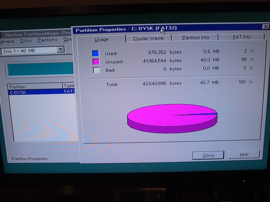 retro PC 1993 42MB Dysk twardy SEAGATE ST35IA/X ATA/IDE 3.5"