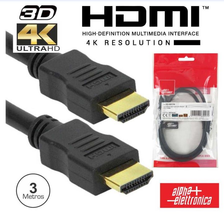 Cabos HDMI de excelente qualidade. Novos!64286385875457123