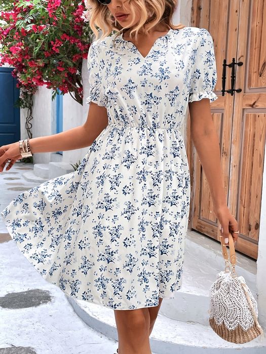 Sukienka Letnia Boho W Kwiaty Rozklosozwana Mini Casual Shein Xl 42