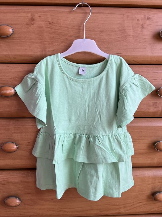 Стильна мʼятна футболка з баскою Tu Kids для дівчинки 5 yrs (110cm)