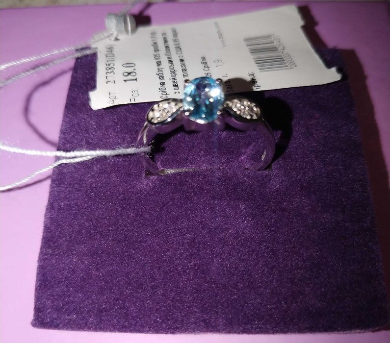 Сережки та підвіс з Лондон топазами срібло 925 проби вкрито родієм