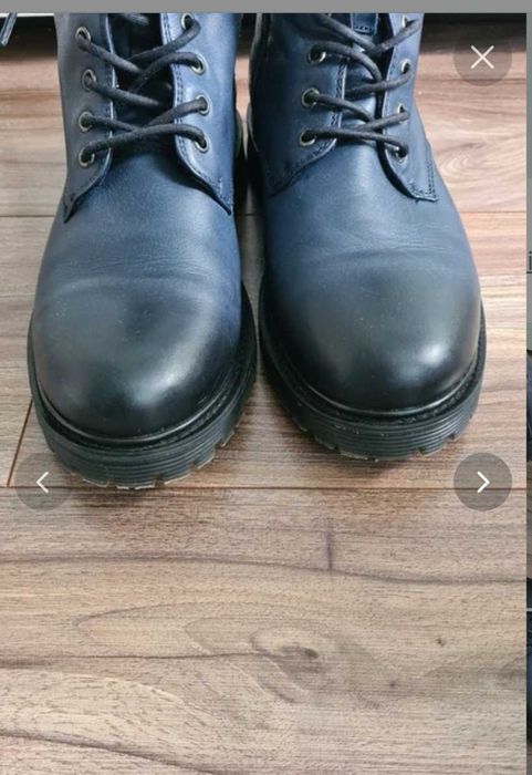botki oficerki 42 cieple granatowe
