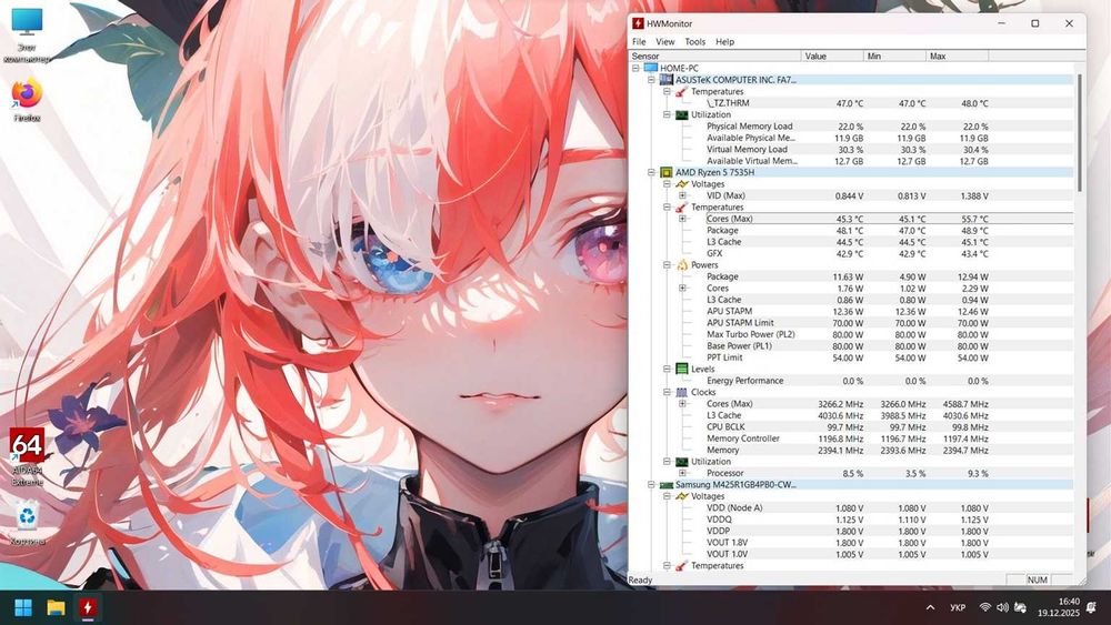 Новий 144Hz Ноутбук ASUS TUF A17 Ryzen 7535HS\RTX 2050\DDR5 16 GB/512