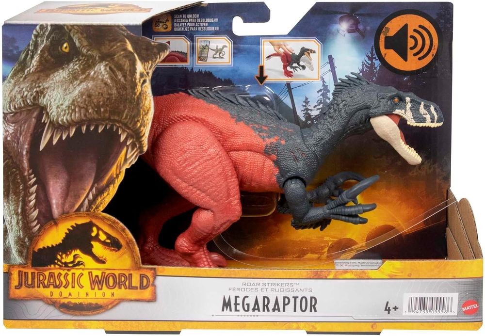 Jurassic World Megaraptor dinossauro articulado 33 cm NOVO ENVIO GRÁT