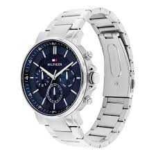 Zegarek Męski Tommy Hilfiger Tyson 1710588 (Zf100A) Srebrny Granatowy