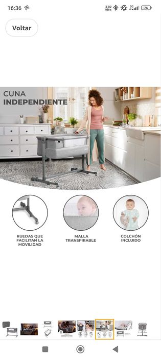 Berço Next to Me Kinderkraft novo