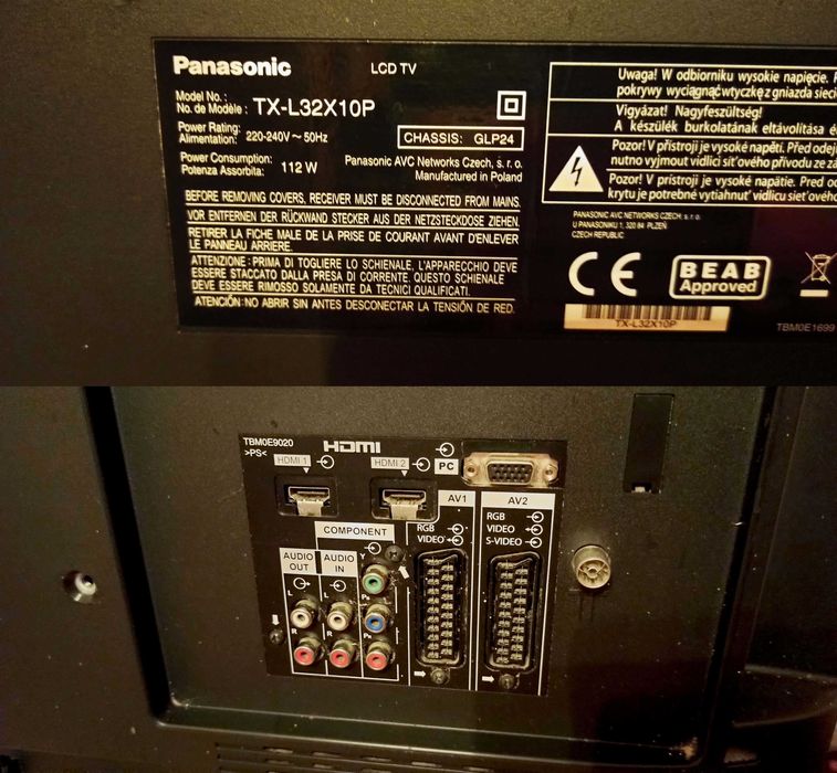 Telewizor/monitor Panasonic TX-L32X10P analog + oryg pilot