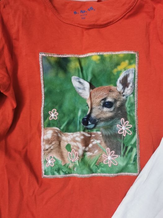 Zestaw paka 122 ciuchy ciuszki spodnie bluzki długi rękaw bluzka