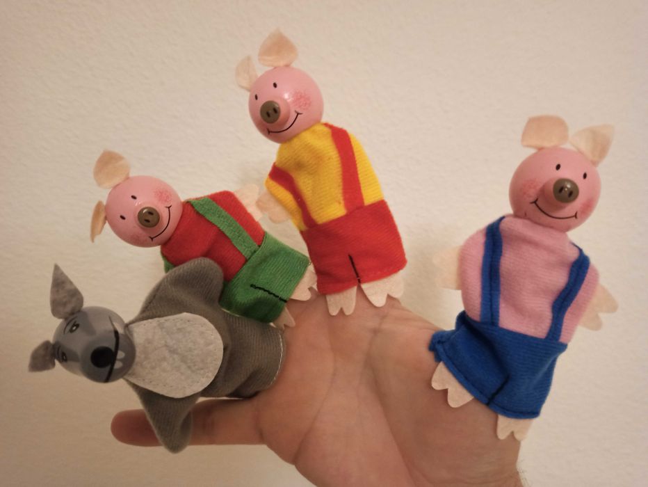 Fantoches Lobo Mau Capuchinho Vermelho 3 Porquinhos sereia princesas